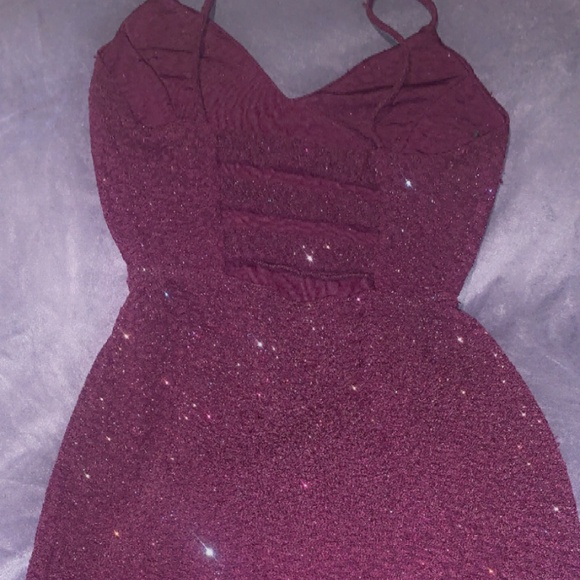 Purple sparkle party cocktail Dress - Picture 2 of 2